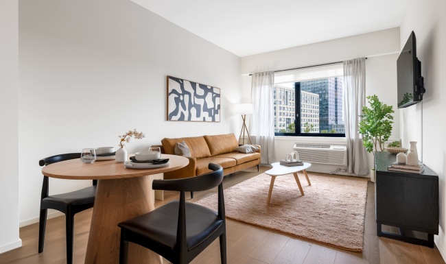 Wide open living areas perfect for entertaining a living room with a large window